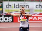 Goldie Sayers with a National record in the javelin, 2012 Samsung Diamond League, Crystal Palace, London.